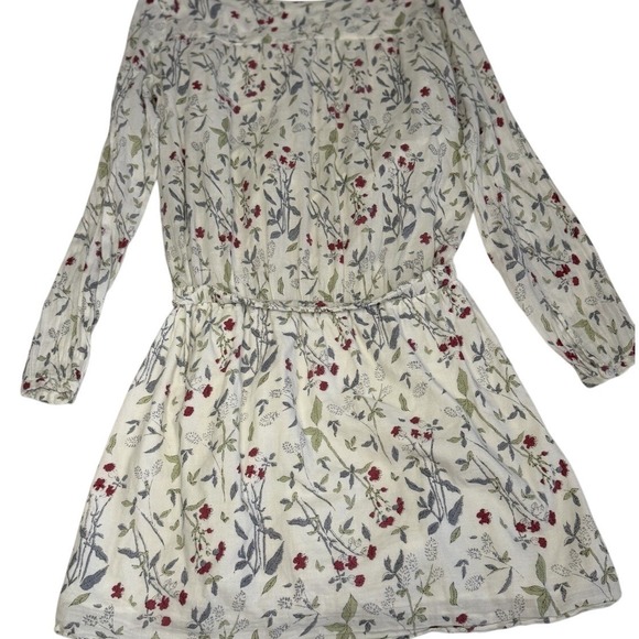 Capsule Collection by Juliette India Floral Mini Dress V Neck Long Sleeve Sz M